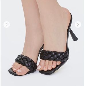 New braided slip on stiletto heels